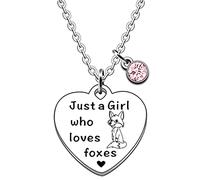 JMIMO Fox Necklace for Girls Women Fox Gifts Fox Lover Gifts Just A Girl Who Loves Foxes Necklace