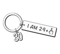 JMIMO Funny 30th Birthday Gifts for Women Men Happy Bday Stainless Steel Keyring Idea as a Joke Celebration Best 30th Birthday Presents (30th)