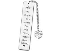 JMIMO Funny 50th Birthday Bookmark Gifts for Women Men Joke Bookmark for Someone Who is Turning 50 Years Old 50th Birthday Present Idea We Regret to Inform You That Your Forties Have Expired