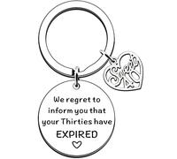 JMIMO Funny Sweet 40th Birthday Keyring - We Regret To Inform You That Your Thirties Have Expired