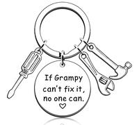 JMIMO Grampy Keyring Grampy Gifts From Grandchildren Grampy Father's Day Birthday Gift For Grampy Grandad Christmas Keyring Present If Grampy Can't Fix It, No One Can