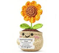 JMIMO Handmade Emotional Support Crochet Inspirational Positive Sunflower Plant for Women Men Get Well Soon Gifts Thinking of You Gifts for MumTeacher Her Girls Friends Colleagues