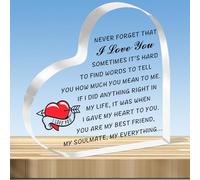 JMIMO I Love You Gifts for Him Her Anniversary Valentines Love Gifts for Husband Wife Boyfriend Girlfriend Heart Shaped Acrylic Keepsake Present