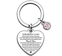 JMIMO Mother-in-Law Keyring - Birthday Mother's Day Gift for Stepmom, Silver, One Size, One size