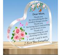 JMIMO Mum Gifts Acrylic Plaque Thank You Mum Gifts from Daughter Son Christmas Birthday Gifts for Mom Mummy