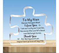 JMIMO Nan Gifts Nan Birthday Christmas Mothers Day Gifts Puzzle Plaque Present from Granddaughter Grandson