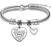 JMIMO Nanny Bracelet Nanny Gifts from Grandchildren Adjustable Charm Snake Bracelet Jewelry Gift for Nanny Nan Nannie