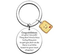 JMIMO New Job Gifts Leaving Gifts for Colleagues Women Men Simulation Bread Toast Keyring Congratulations on Your New Job Present