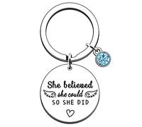 JMIMO Proud of You Gifts Congratulations Gifts She Believed She Could So She Did Keyring for Daughter Granddaughter Niece Sister Girlfriend best friends Well Done Present