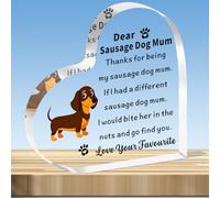 JMIMO Sausage Dog Mum Gifts Funny Sausage Dog Gifts for Women Dachshund Gifts Mothers Day Christmas Birthday Gifts for Sausage Dog Mum Plaque Present