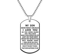 JMIMO Son Necklace Gifts from Dad Mun Son Birthday Gifts Graduation Christmas Inspirational Gift