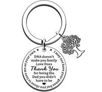 JMIMO Step Dad Keyring Father’s Day Gifts for Step dad Christmas Birthday Gifts Stepdad Stepped Up Dad Gift from Daughter Son Kids
