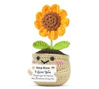 JMIMO Step Mum Gifts Handmade Sunflower Crochet Present Idea Step Mum Christmas Mothers Day Birthday Gifts