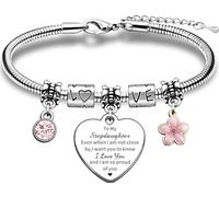 JMIMO Stepdaughter Bracelet Charm Stepdaughter Birthday Gifts Stepdaughter Christmas Graduation Gifts Stepdaughter I Love You And I Am So Proud Of You Presents