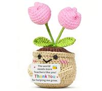 JMIMO Teacher Gifts for Women - Handmade Positive Tulip Crochet Flowers - Teachers Day Graduation Birthday Thank You Appreciation School Retirement Gifts for Teachers from Student