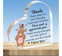 JMIMO Uncle Gifts Uncle Acrylic Plaque,Father's Day Gifts for Uncle,Meaningful Uncle Birthday Present from Niece Nephew