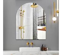JMITHA Arched Bathroom Wall Mirror 50 x 40 cm Stick On Mirror for Walls Frameless Bathroom Mirror Arched HD Glass Mirrors for Bathroom, Bedroom, Living Room, Hallway Decoration