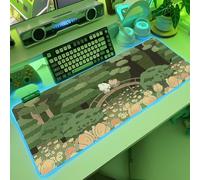 JMIYAV Green RGB Gaming Mouse Pad PC XL Large Extended Glowing Led Light Up Desk Pad Non-Slip Rubber Base Computer Keyboard and Mouse Pad Cool Cute Mousepad Mat 80 * 30cm rabbit001