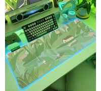JMIYAV Green RGB Gaming Mouse Pad PC XL Large Extended Glowing Led Light Up Desk Pad Non-Slip Rubber Base Computer Keyboard and Mouse Pad Cool Cute Mousepad Mat 80 * 30cm river001