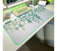 JMIYAV Green RGB Gaming Mouse Pad PC XL Large Extended Glowing Led Light Up Desk Pad Non-Slip Rubber Base Computer Keyboard and Mouse Pad Cool Cute Mousepad Mat 80 * 30cm Gleaf001