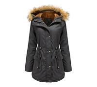 JMKEY Winter Coats for Women Warm Winter Parker Plush Cotton Hoodeds Fur Collar Winter Coat with Fur Hood