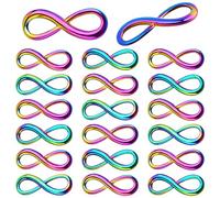 JMKTOOL 20 Pieces Rainbow Color One Direction Infinity Symbol Charms Alloy Number 8-Shaped Infinite Sign Pendants Links for DIY Bracelet Necklace Jewelry Making Findings