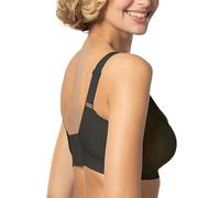 JML Belvia Seamless Bra - Wireless Bras for Women UK with W-Shape Support & Comfort Stretch Fabric, Adjustable Straps, Removable Pads, All-Day Comfort, no Pinching or Digging, Black XL