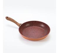 JML Copper Stone Frying Pan - Non Stick Frying Pan Sized 24cm, Durable Aluminium and Stainless Steel Pan with Dynamic Heat Distribution and Wood-Effect Handle