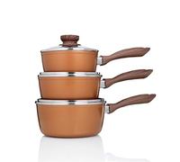 Copper Stone Pans: Saucepans - 6 Piece pan Sets in The Amazing Copper Stone Range of Non-Stick cookware