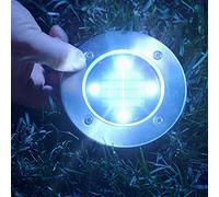 JML Disk Lights - Powerful, Solar-Powered, Wireless Outdoor Floor Lights - 4pc