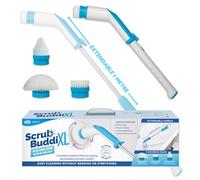 JML Electric Cleaning Brush - Long Handled Electric Scrubber, Rechargeable, Cordless Power Scrubber with 3 Attachments, 300rpm Scrubbing Brush for Bathrooms, Tight Spaces - Scrub Buddi Extra Large