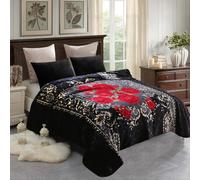 JML Fleece Blanket King Size, Heavy Korean Mink Blanket 85 X 95 Inches- 9 Lbs, Single Ply, Soft, Warm, Breathable, Thick for Winter, Flower