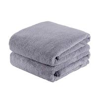 JML Luxury Hotel & SPA Bath Towels (2 Pack, 30"x60") - 350GSM High Density Fleece Towel Sets - Super Soft and Absorbent, Lint Free, Fade Resistant, Grey