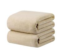 JML Luxury Hotel & SPA Oversized Bath Towels (2 Pack, 40"x80") - 350GSM High-Density Fleece Towel Sets - Super Soft and Absorbent, Lint Free, Fade Resistant Extra Large Bath Sheet, Camel