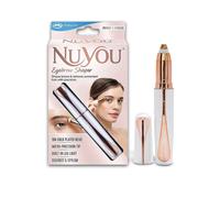 JML NuYou Eyebrow Trimmer - Brow Shaper with Micro-Precision Trimming Head - Hypoallergenic 18K Gold-Plated Eyebrow Razor, LED-Lit Trimmers, Portable for On-The-Go Quick Touch-ups