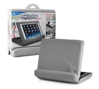 JML Pill-O-Pad Tablet Stand - Tri-Ledge, Lap Mounted, Soft Tablet Holder with Side Pocket - Compatible with iPad, Kindle and More, Sturdy and Lightweight, for Women & Men - Dark Grey