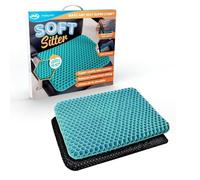 JML Soft Sitter Gel Seat Cushion & Cover Bundle - Honeycomb, Aqua Green