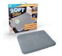 JML Soft Sitter Honeycomb Cushion - Gel Seat Cushion for Support and Flexibility, Home, Office, Gaming and Car Seat Pads - Lightweight, Durable, Breathable for All-Day Comfort and Posture, Grey