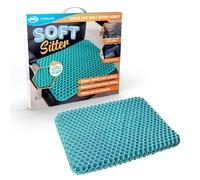 JML Soft Sitter Honeycomb Cushion - Gel Seat Cushion for Support and Flexibility, Home, Office, Gaming and Car Seat Pads - Lightweight, Durable, Breathable for All-Day Comfort and Posture, Aqua Green