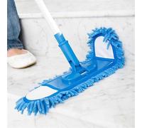 JML Super Microfibre Mop & Mitt - Telescopic Dry Mop with Multi-Angled Head for Hard Floors, Tiles & Laminate - Machine Washable, Extends to 129cm - Lint-Free Cleaning for Walls, Stairs & Surfaces