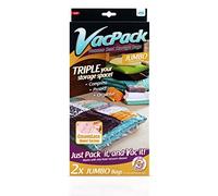 JML VacPack - 2 x Reusable Space Saving Double Sealed Storage Vacuum Bag (Jumbo