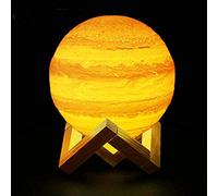 Jmlampee 3D Jupiter Night Lamp Planet Light Remote & Touch Control 16Colors with Stand USB Recharging Night Light Bedroom Decor Birthday Gift