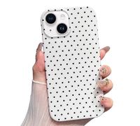 Jmltech for iPhone 13 Case Polka Dot Phone Cases Aesthetic Design Trendy Simple Case Slim Shockproof Protective Cover White