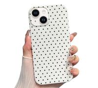 Jmltech for iPhone 15 Plus Case Polka Dot Phone Cases Aesthetic Design Trendy Simple Case Slim Shockproof Protective Cover White