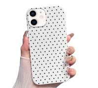 Jmltech Polka Dot Phone Cases for iPhone 12 Case Cute Aesthetic Trendy Women Chic Soft Silicone Shockproof Protective Slim Cover White