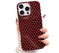 Jmltech Polka Dot Phone Cases for iPhone 16 Pro Case Cute Aesthetic Women Trendy Fashion Soft Silicone Shockproof Protective Slim Cover for iPhone 16 Pro Wine Red