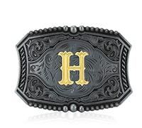 JMM Belt Buckle for Men and Women, Upgrade Western Belt Buckle Initial Letters ABCDEFG to Y-Cowboy Rodeo Belt Buckle