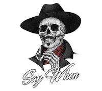JMM Industries Say When Doc Holiday Sticker Decal Skeleton Skull Tombstone Quote 4-Inches Premium Quality Vinyl Sticker UV Protective Laminate PDS2146