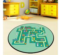 JMMSP Kids Car Road Play Rug, City Life Design, Great For Playing With Cars And Toys, Durable And Safe Playmat For Nursery Room Playroom Bedroom Decor(Size:120x120cm,Color:#1)