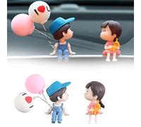 JMNJ Couple Cute Ornaments - for Car Dashboard Decoration, Kissing Couple Figure Figurines Balloon Ornaments for Women Girls Gifts (A)